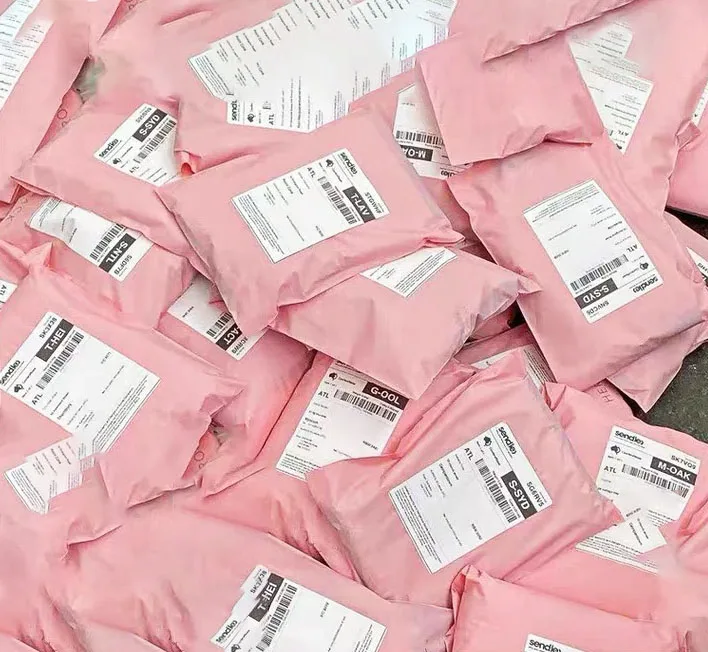 cute pink poly mailer clear plastic cross bags plastic packaging bag customization pink poly mailers wholesale