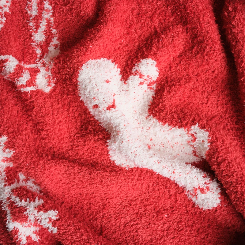 Thanksgiving Day Gingerbread Man 100% feather microfiber super warm knitted blanket for Christmas KRS