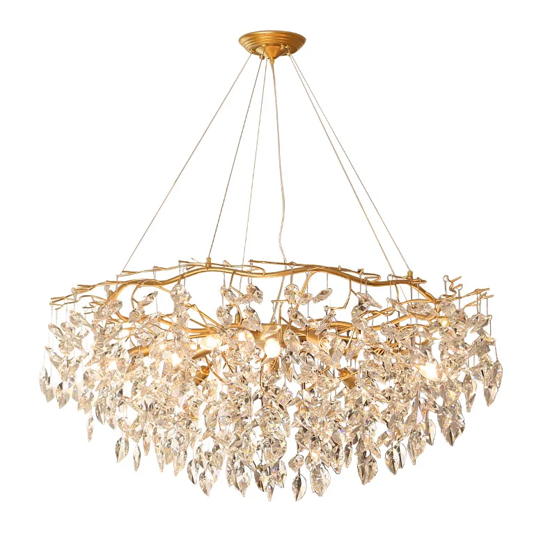 Modern rain drop doctor who k9 clear glass crystal gold home bar decorative dining room led round chandeliers pendant lights