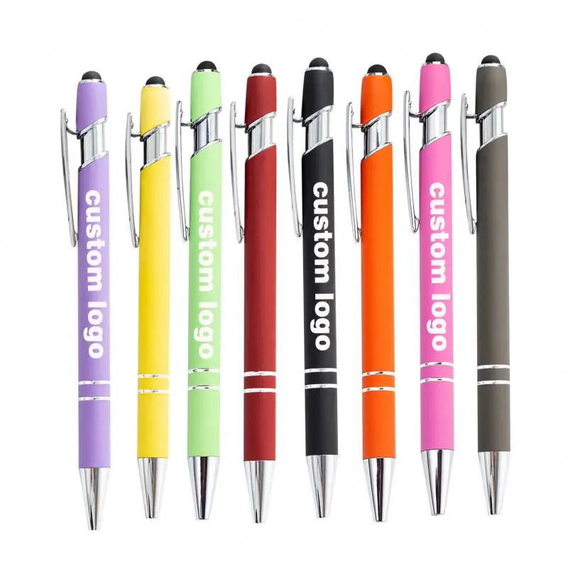 Metal Custom Pens custom ballpoint pen Promotion Advertising Gift 2 in 1 Ballpen Stylus Screen  Logo Pen Custom