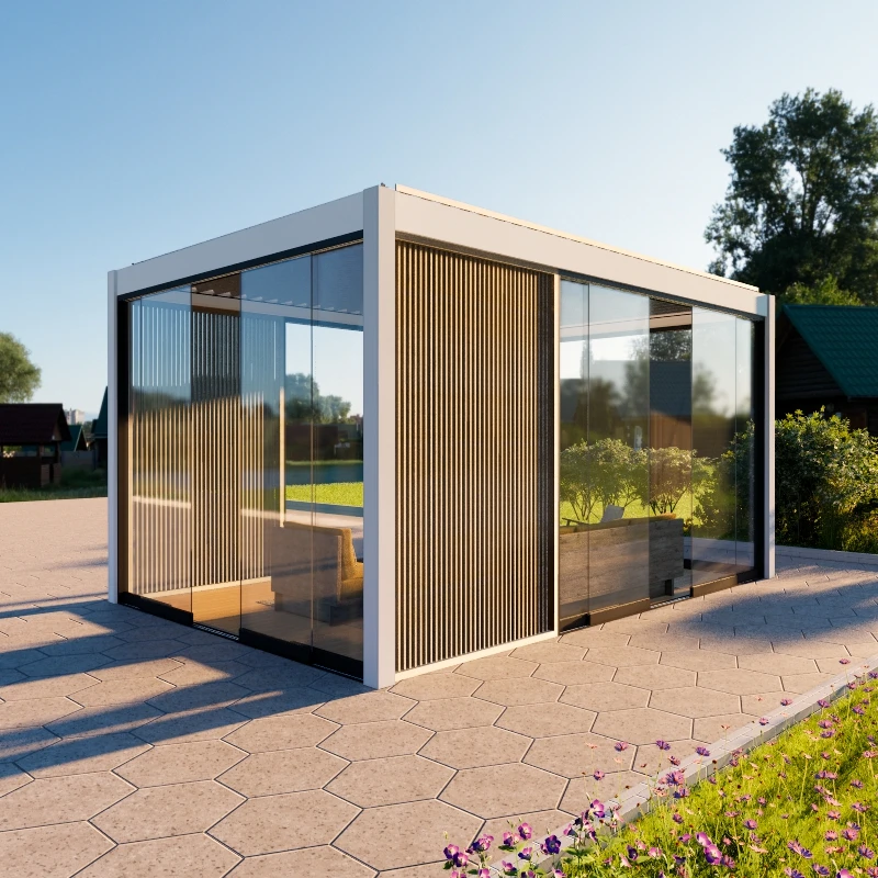 Scienlan легко собираемые наружные садовые перголы алюминиевые и беседки моторизованные автоматические биоклиматические солнечные батареи