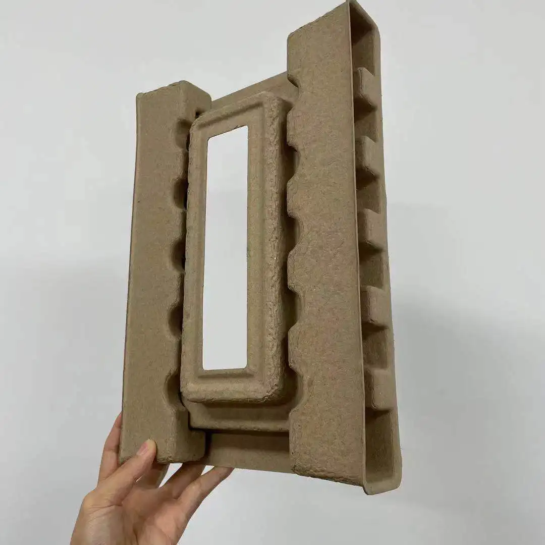 Pulp molded packaging box  paper insert tray for electronics biodegradable paper packaging