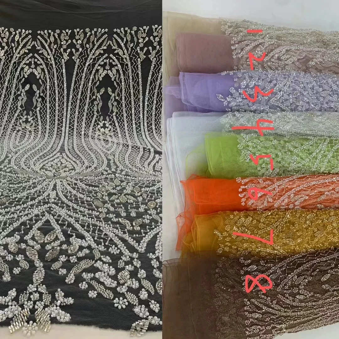 Golden supplier floral lace fabric brown african lace fabric 5 yards lace fabric for women wedding dress for party