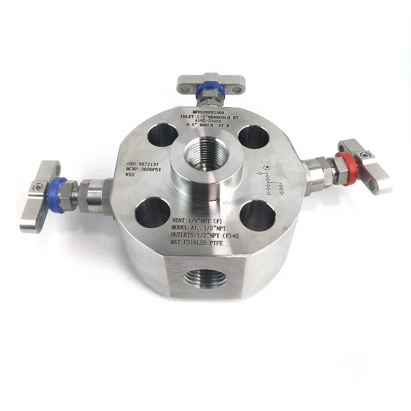 Stainless Steel Double Block and Bleed Valves Monoflange Valve Class 150 to Class 2500 Flange