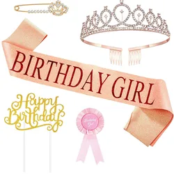 Happy First Birthday Party Hats Birthday Crown Princess Crown 21st Year Old Number Baby Kids Hair Accessory