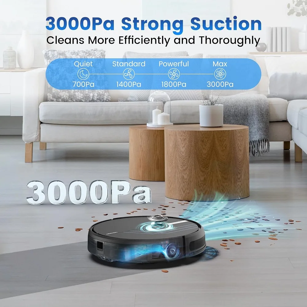 AIRROBO USA DE Ship Mopping Sweeping Robot Vacuum Cleaner Self Charger Remote WiFi App Voice Control 3000pa Cleaning Carpet