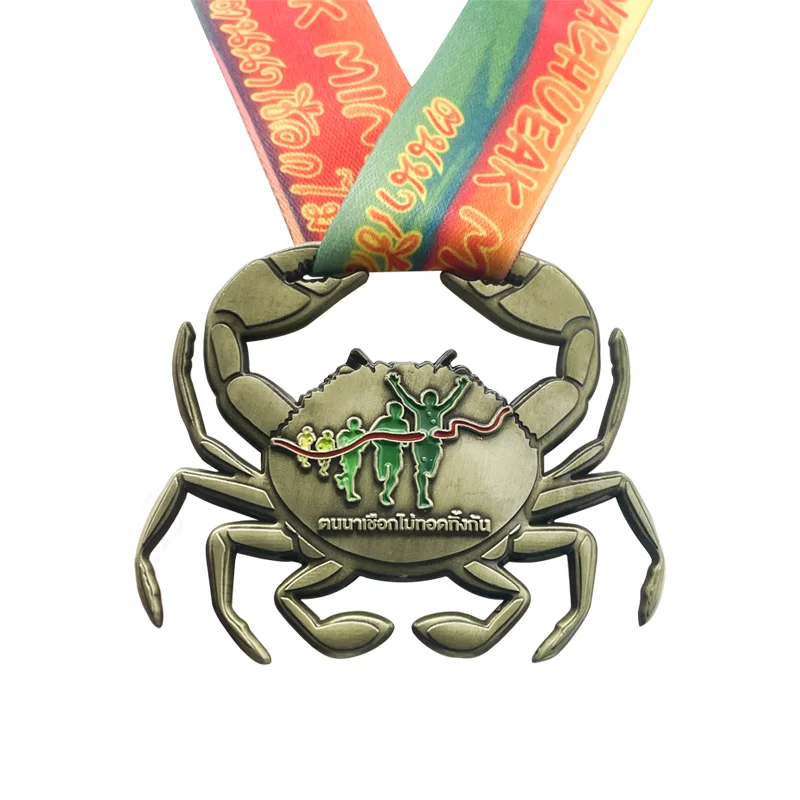 CN Factory Custom Martial Arts Medal Iron Zinc Alloy Creative Crab Model Sports Medal