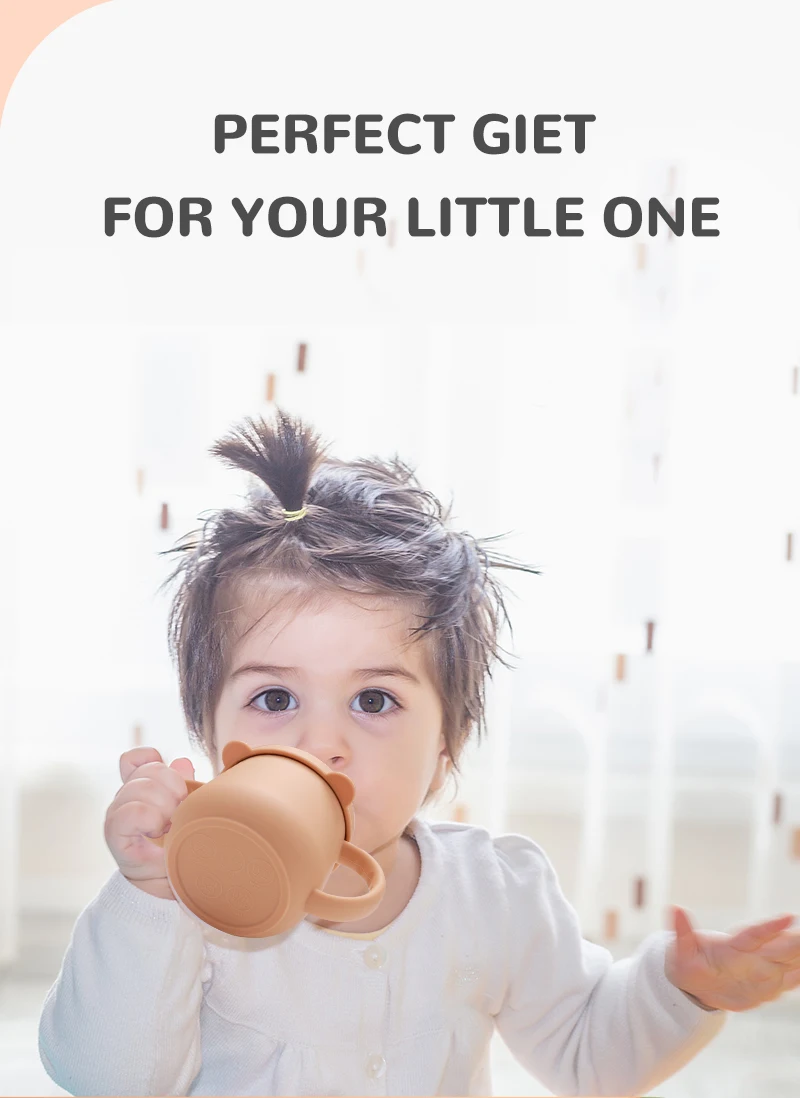 Super September Baby Silicone Training Sippy Cups with lids Food Grade BPA Free Eco-friendly Snack Silicone Toddler Straw Cup