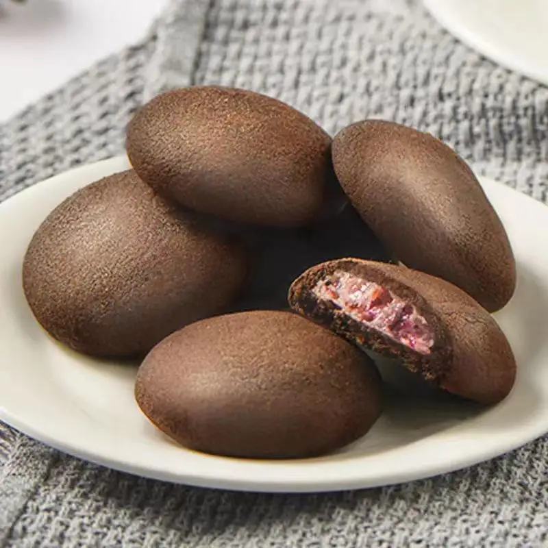 Wholesale Blueberry lactobacillus flavored soft heart cookie 70g Soft Cookies