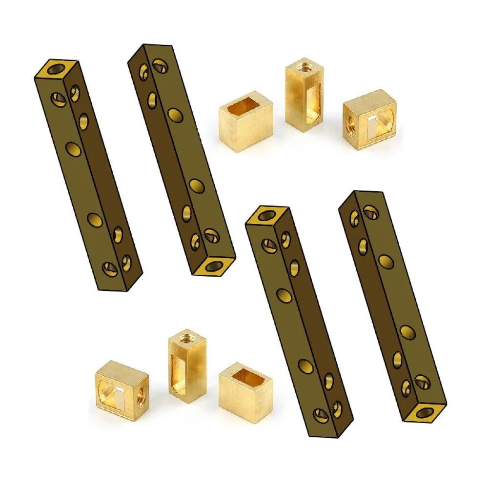 CNC machining Brass Terminal Connector Earth Block Box With Tin plated welded to PCB terminal blocks Screw for Electrical