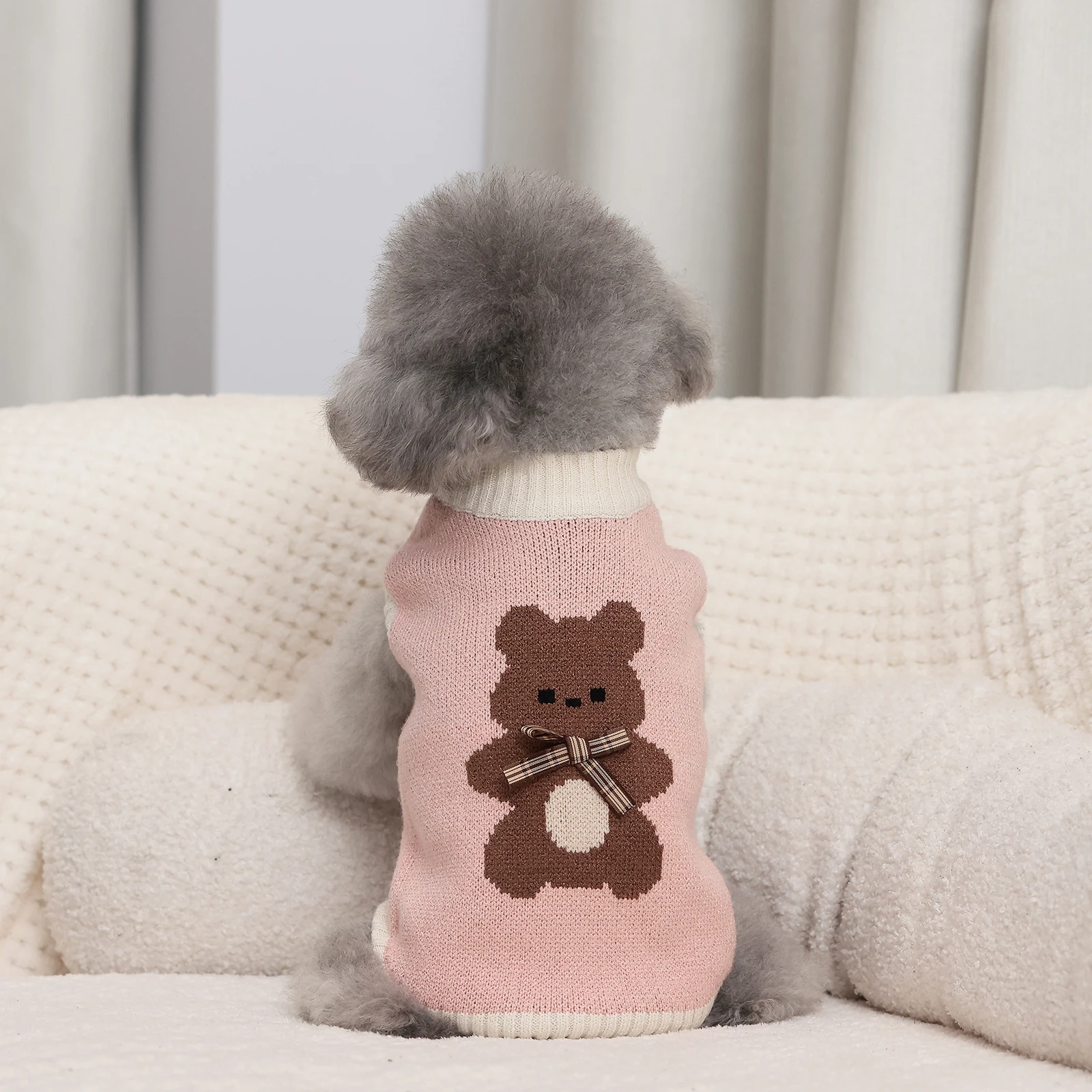 Little Bear Dog Winter Vest Cute Cat Sweater Sleeveless Pet Clothes Custom Dog Sweater Knit Cat Sweater