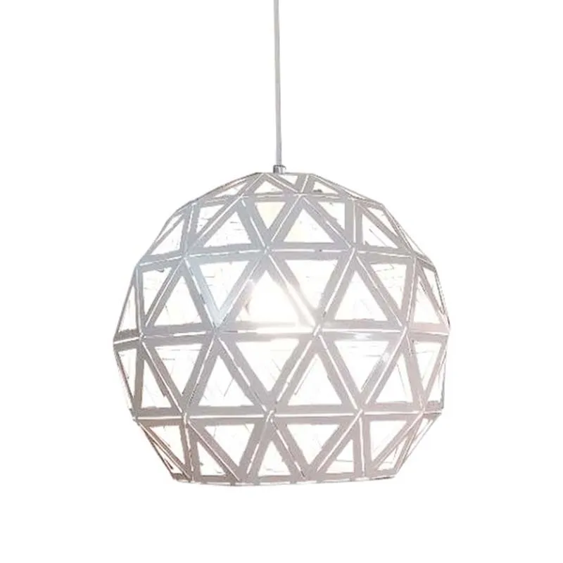 Nordic modern aluminum wall frame light silver hollow ball pendant light for bar