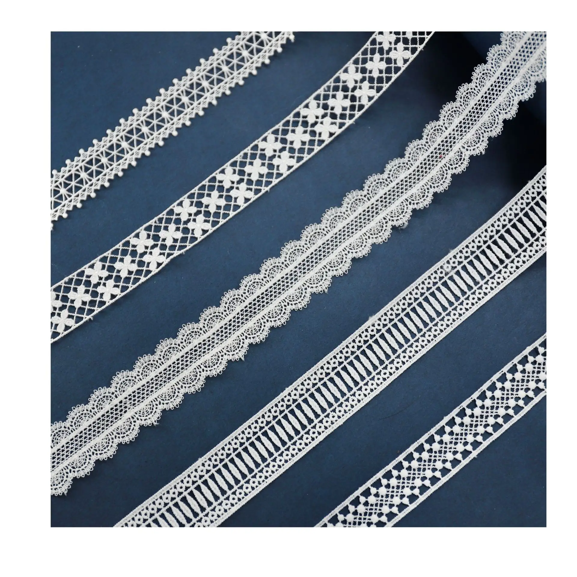 Multi-style Lace Water Soluble Polyester Bridal Guipure Beaded Sequins Mesh Fabric Fancy Chemical Lace