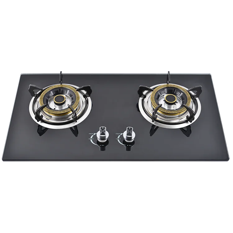 Cheapest direct selling pure copper burner black tempered glass gas stove