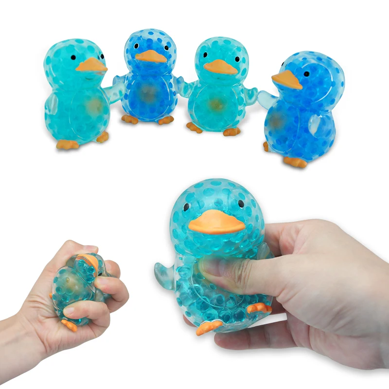 Penguin Water Bead Stress Ball Stress Relief Toy Soft Tpr Penguin Ball Squeeze Quick Rebound Ball for Decompression