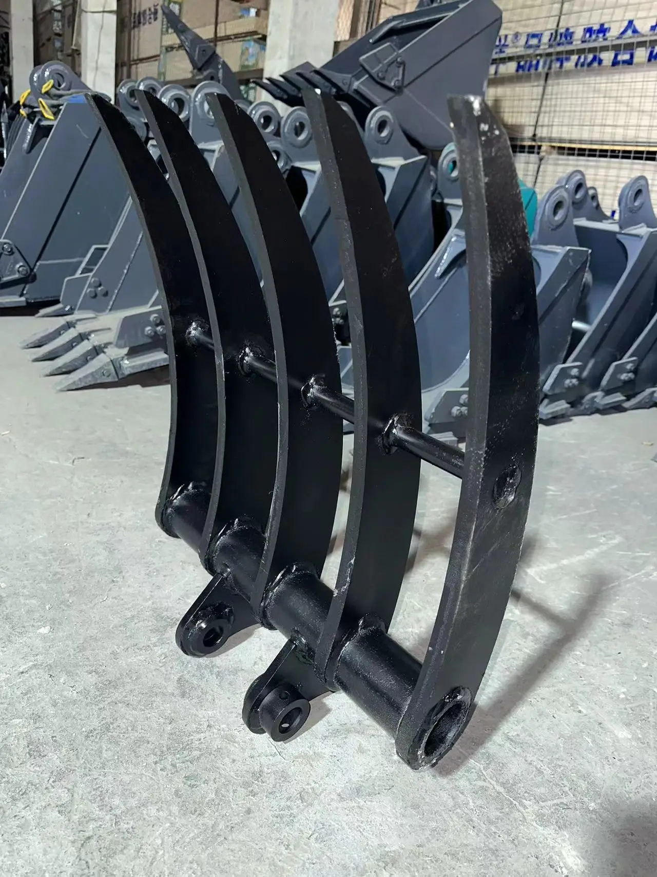 Mini excavator rake attachment root rake