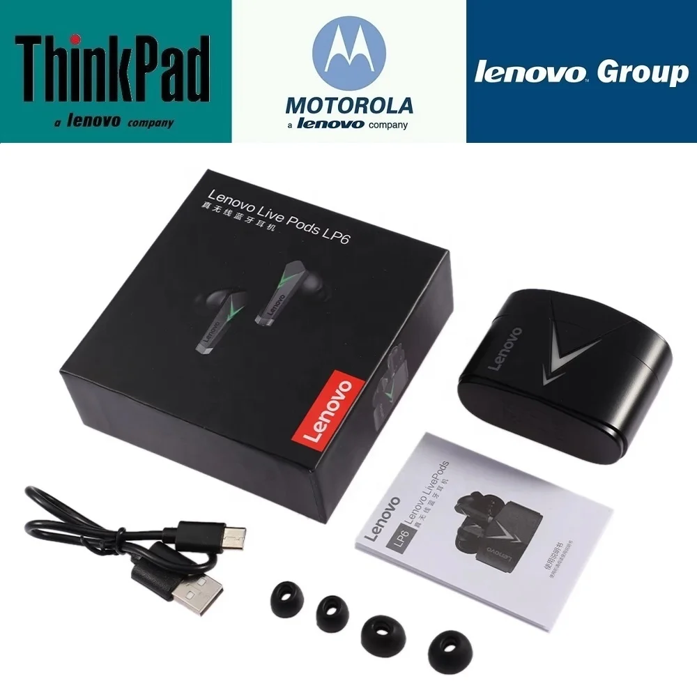 Наушники Игровые наушники Lenovo LP6 TWS Handfree Fone De Ouvido OEM ODM Auricular Sem Fio Audifonos гарнитура Gamer