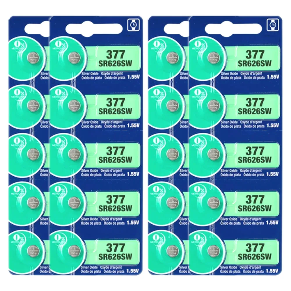 Recommend 1.55V Silver Oxide SR626SW 377 Button Cell Battery Watch Battery For Pile Sony