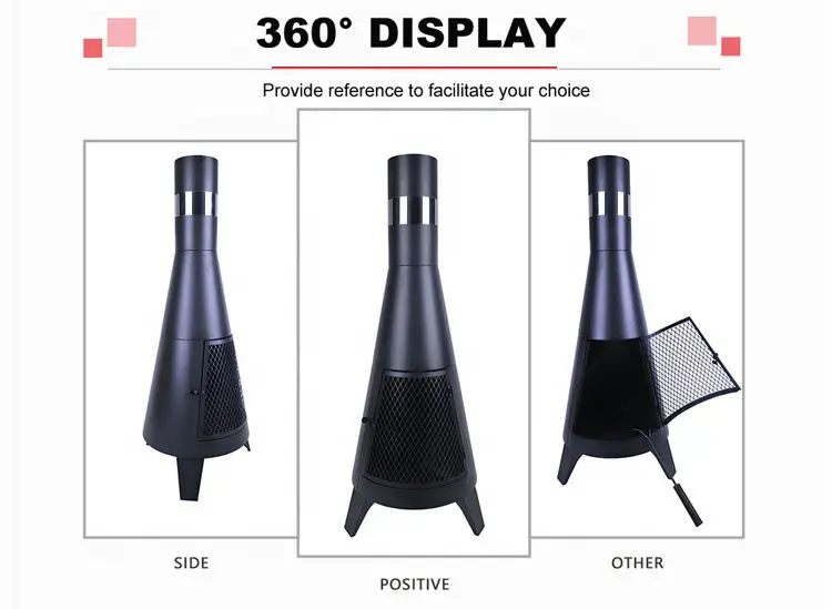 Outdoor Garden Patio Heater Fire Pit Wood Burning Steel Metal Firepit with Chiminea