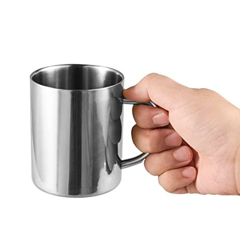 Durable for Camping Stainless Steel Double Walled Adventure Mugs Insulation 15 oz Metal Coffee Beer Tea Cups with Handles