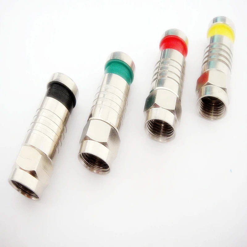 RG6 RG59 Coaxial Cable Connectors 75 Ohm  Compression Connector F type coaxial connector