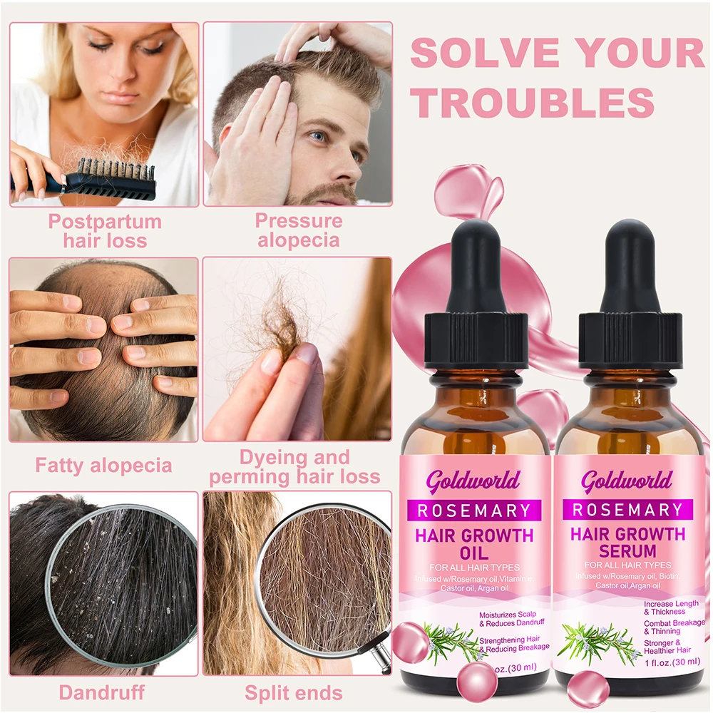Custom Rosemary Mint Hair Oil Organic Serum Morocco Argan Oil Long Hair Growth Oil Private Label for Afro Hair