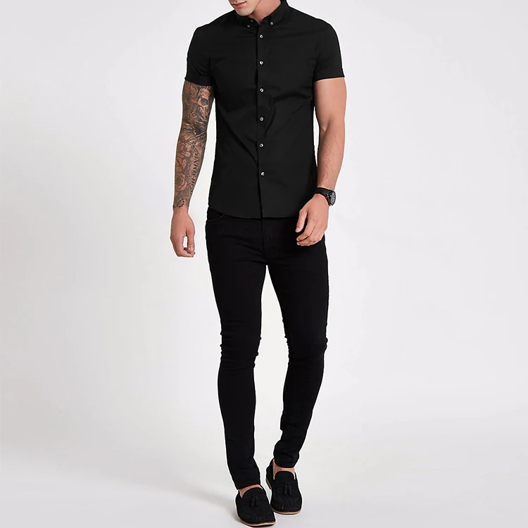 chinese style men shirt wholesale 100%cotton flannel shirt black shirts