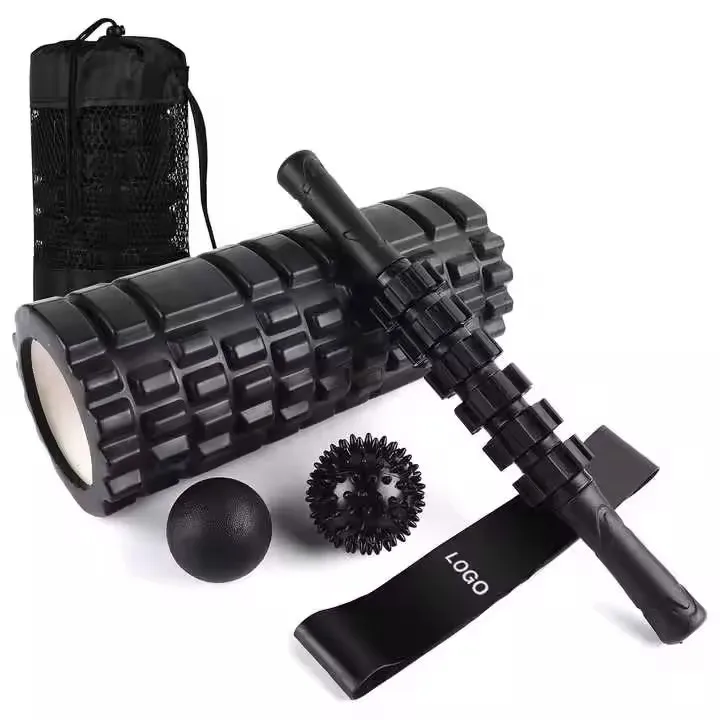 6 In 1 Custom Design Foam Roller Muscle Rollers Stick Resistance Band Yoga Sets Yoga Foam Roller Set