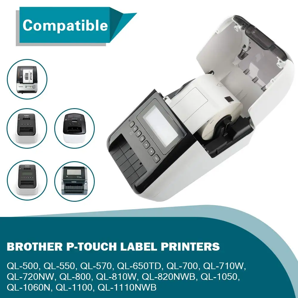Brother DK2205 Blank Roll Labels Barcodes Thermal Label Printer