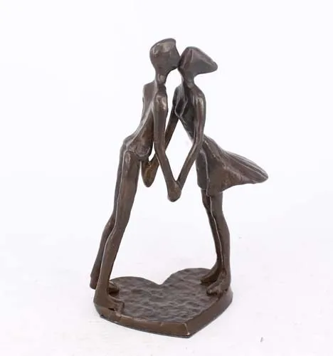 Wholesale Metal Crafts Kissing Lover Sculpture Handicraft Ornaments for Home decoration