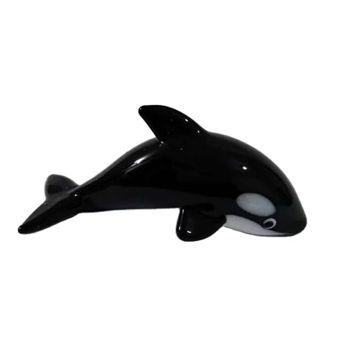 
Dolphin Shape Blown Glass Animals Sculpture Hand Made Animal Shape Murano Glass Figurines 