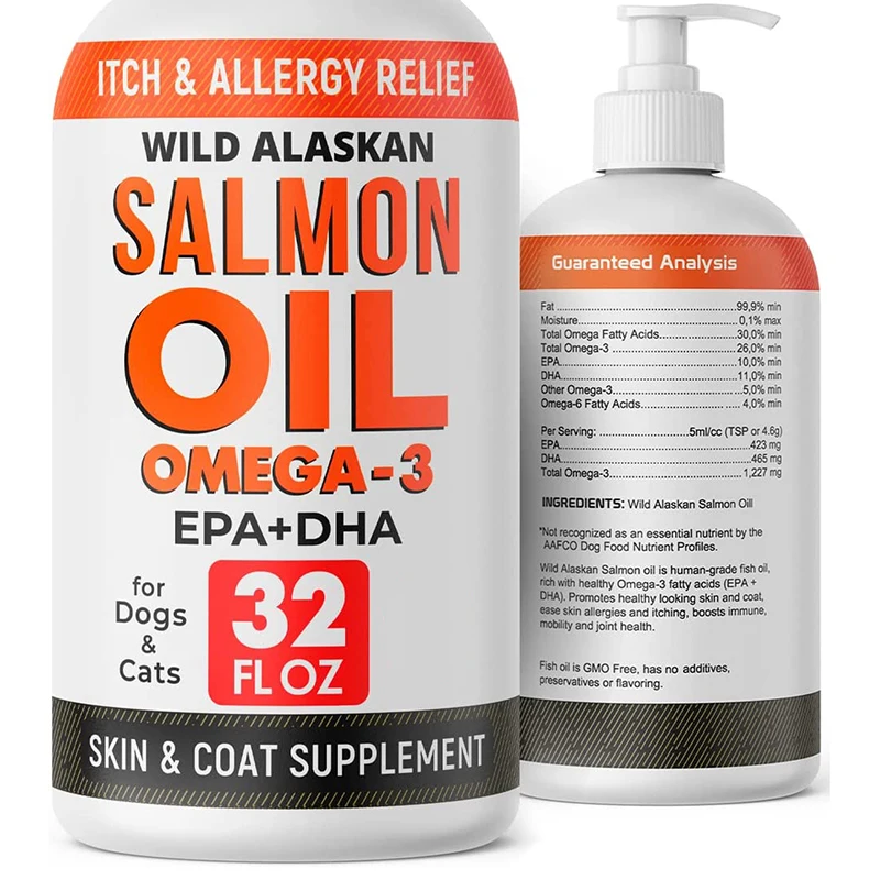 Bulk Salmon Oil For Dogs Omega 3 Pure Wild Alaskan Salmon Oil For Dogs Cats Allergy Relief Liquid Salmon Fish Oil