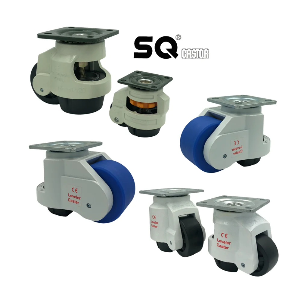 40F/60F/80F/100F leveling adjustable high load low profile caster for heavy duty machine teflon caster