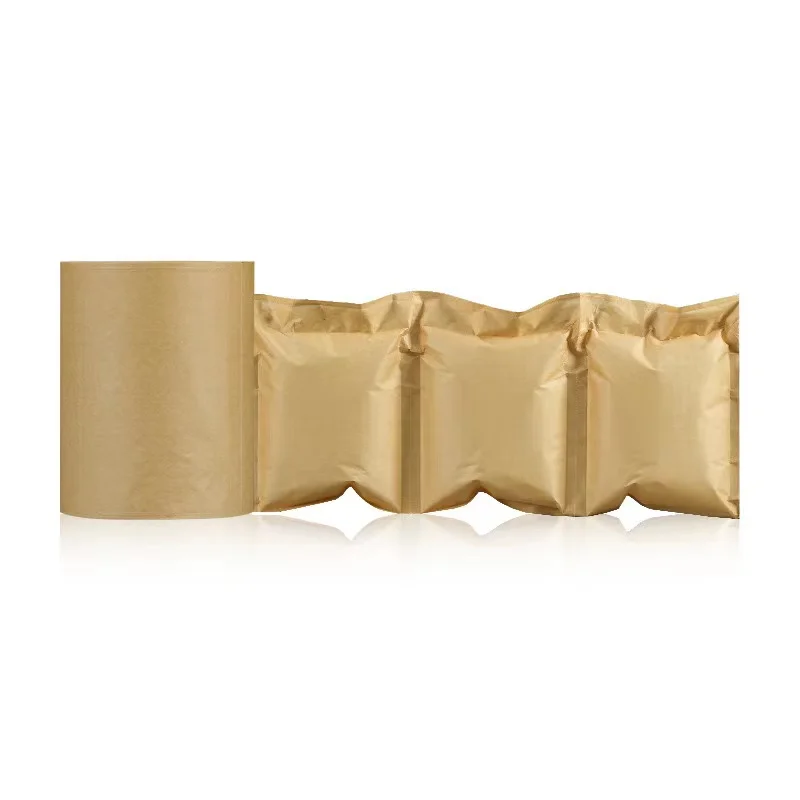 Factory Biodegradable Inflatable Kraft Bubble Paper Cushion Wrap Packaging Air Cushion Paper Roll
