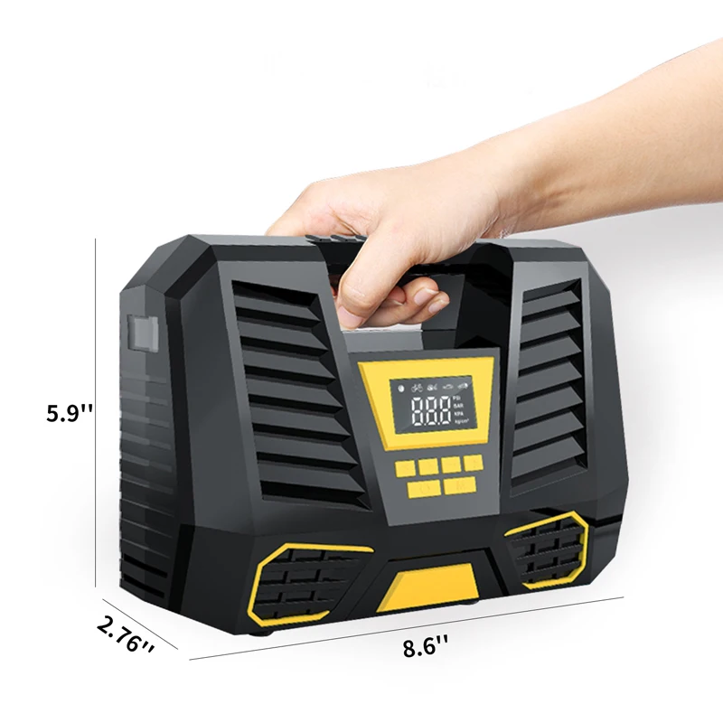 150PSI Portable Car Tire Inflator Smart Digital Tire Pressure Detection Auto Air Compressor For Car Bike Motorcycle