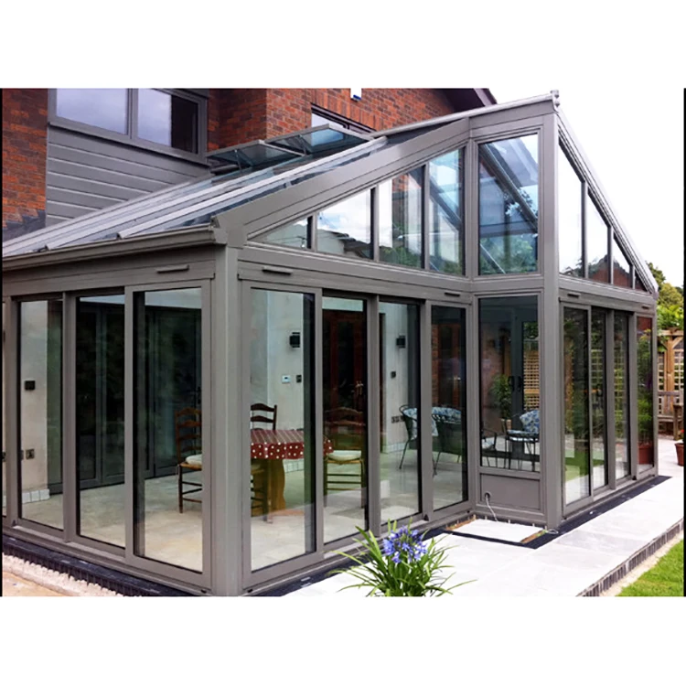 Modern Freestanding Standalone Sun Room Aluminum Frame Glass House for Outdoor Garden Application Insulating Glass Roof