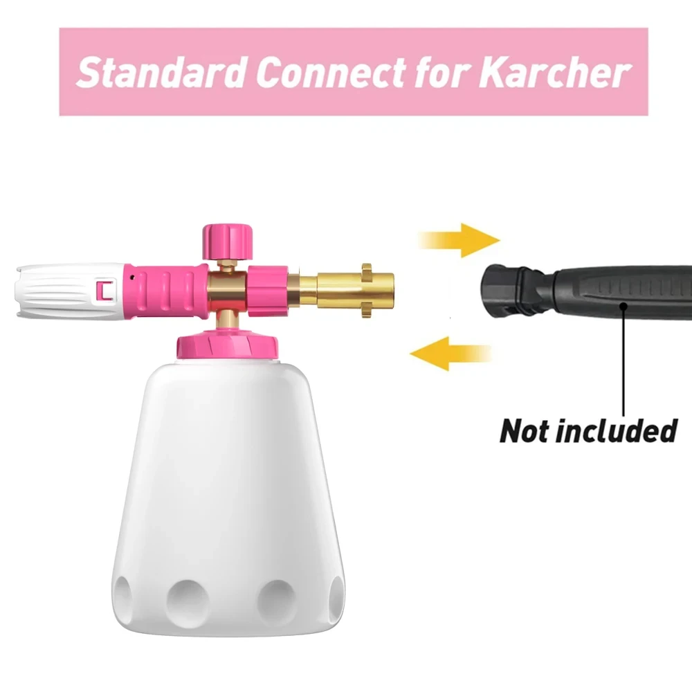 1L Snow Foam Lance for Karcher K Series Pressure Washer Adjustable Nozzle Car Foamer Jet Sprayer for Cleaning Various Cars