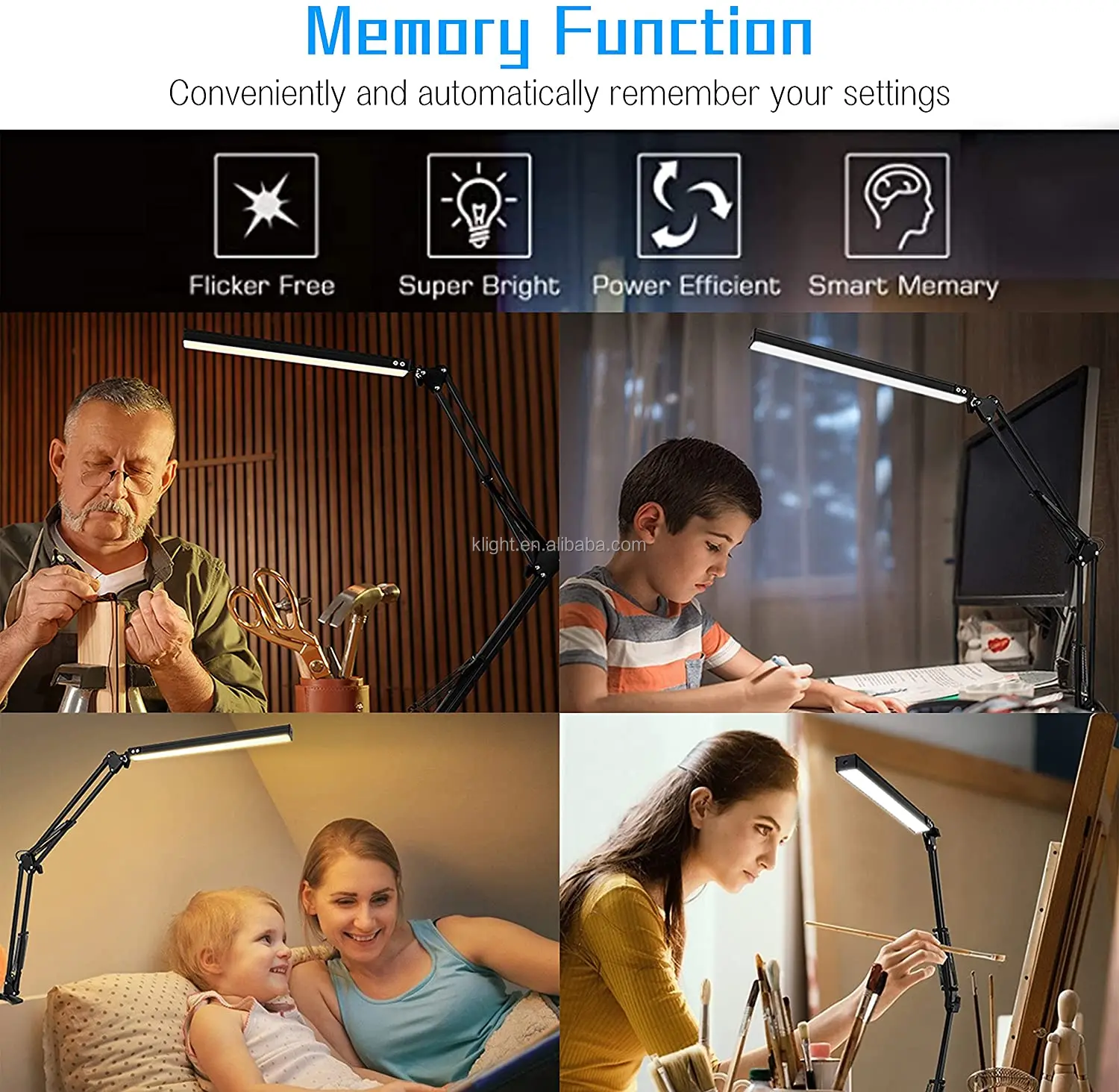 popular Swing Arm Lamp New Led Metal Clip Table desk Lamp Dimmable Bedroom Reading with Usb Plug-In Desk Lamp