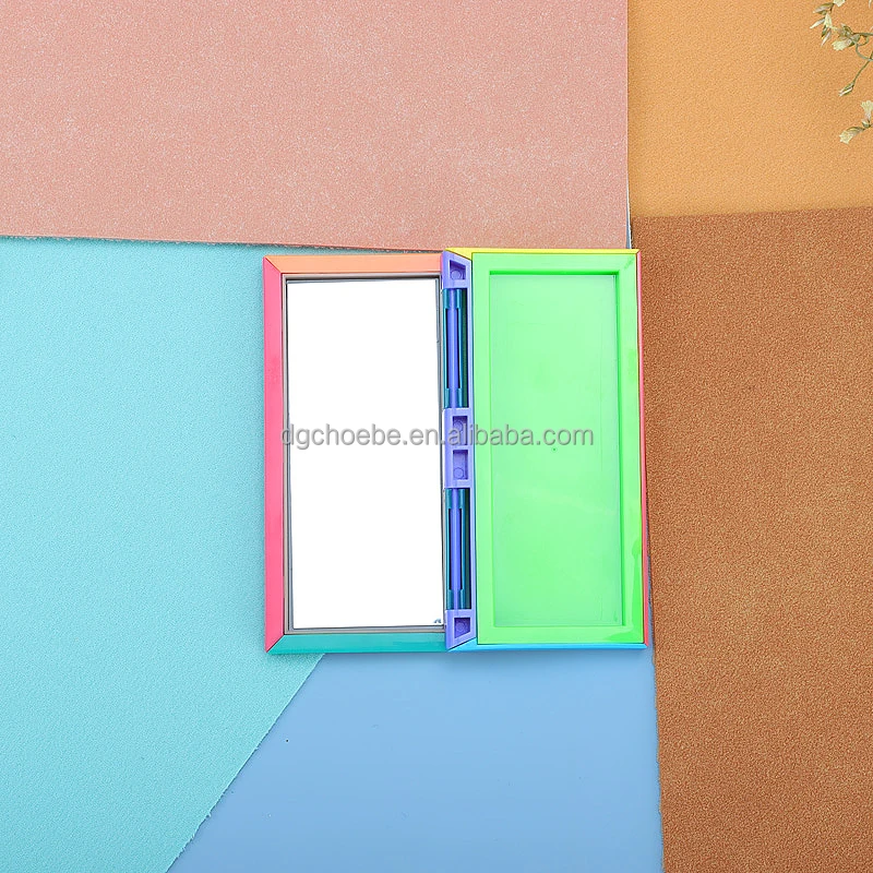 Custom your own empty biodegradable makeup pocket mirror mini empty patent plastic compact packaging cosmetic containers