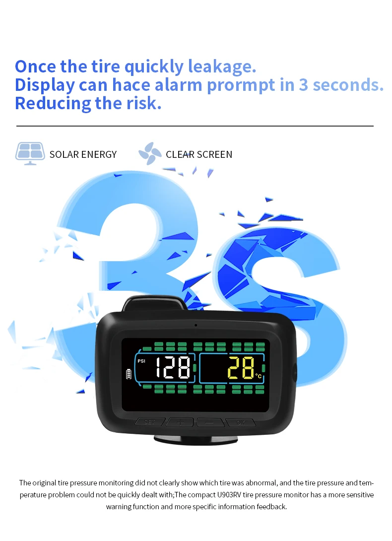 199psi tpms Supports 40 external sensors Truck Van Wheels RV Trailer Bus Tire Pressure Monitoring System