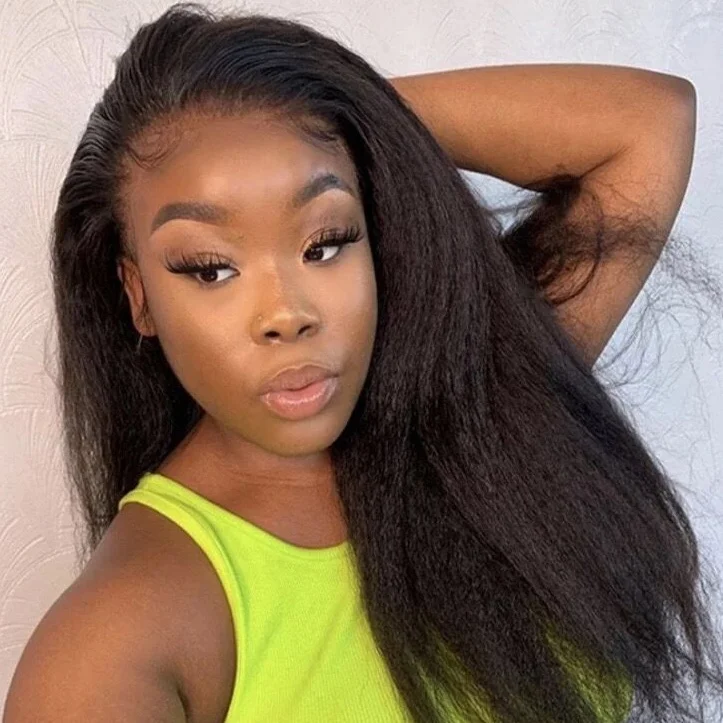 Роскошные вьющиеся волосы yaki, прямые парики на сетке, 100 натуральные человеческие волосы, парик, курчавые прямые, полностью кружевные передние парики, поставщик для черных женщин