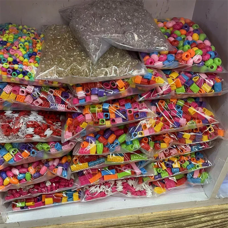 Mylulu Cheapest price kids big pack bulk bead kids hair beads wholesale for children colorful braiding hair beads