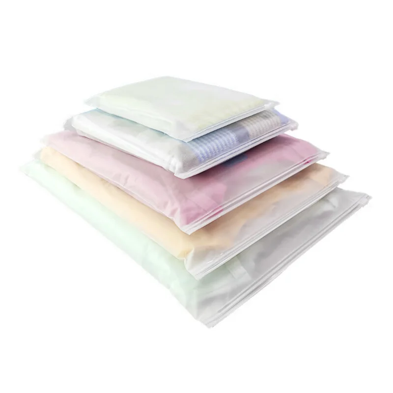 Waterproof Custom Plastic Zipper Bag Polypropylene Clear Clothing Packaging Bag With Zipper Seal