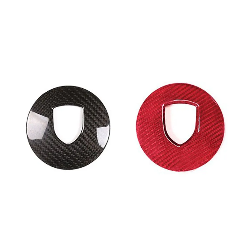 Carbon Fiber Steering Wheel Emblem Logo Cover Trim Sticker Accessories  for Porsche Cayenne Macan
