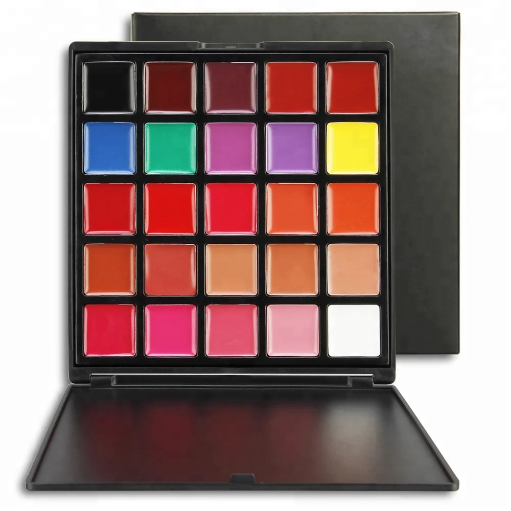 wholesale private label cosmetics liquid matte lipstick palette 25 colors makeup lipstick pan