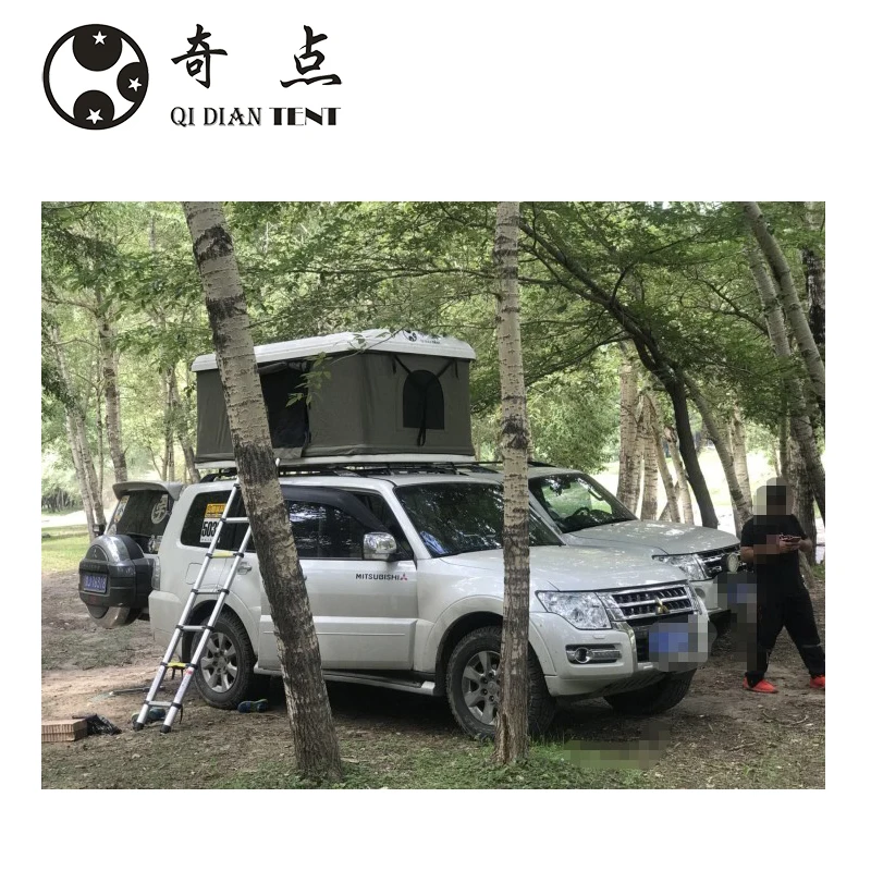 Fiberglass Camping Car Roof Tent Hard Shell Box With Ladder for 2-3 Persons Cheapest