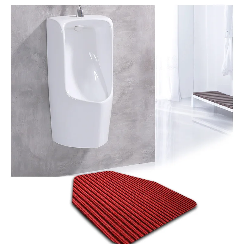 Public Bathrooms Urinal Floor Mat For School Man Restroom Toilet Absorb Double Stripe Urinal Mats