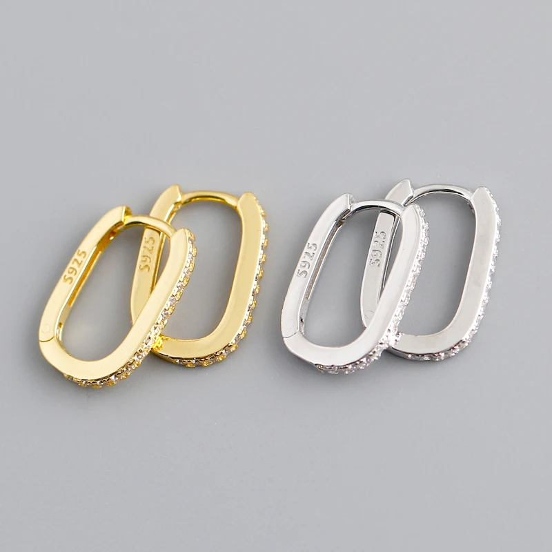RINNTIN APE24 Cheap Aretes Jewelry Wholesale 925 Sterling Silver Gold Plated Huggie Earrings Women