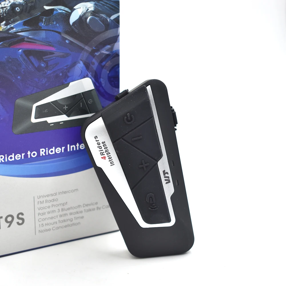 New arrival T9S FM 1200m waterproof BT intercom for helmet motorcycle helmet interphone headset bluetooth intecom