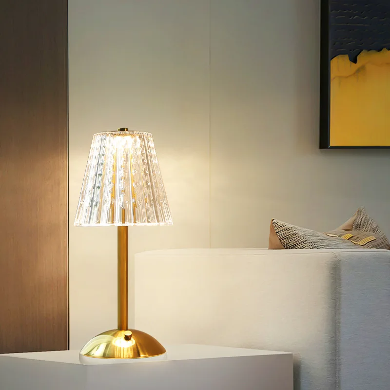 LED Bar Table Lamp Touch Sensor Retro Desktop Night Light Rechargeable Wireless Reading Lamp For Restaurant Hotel Bedroom Decor